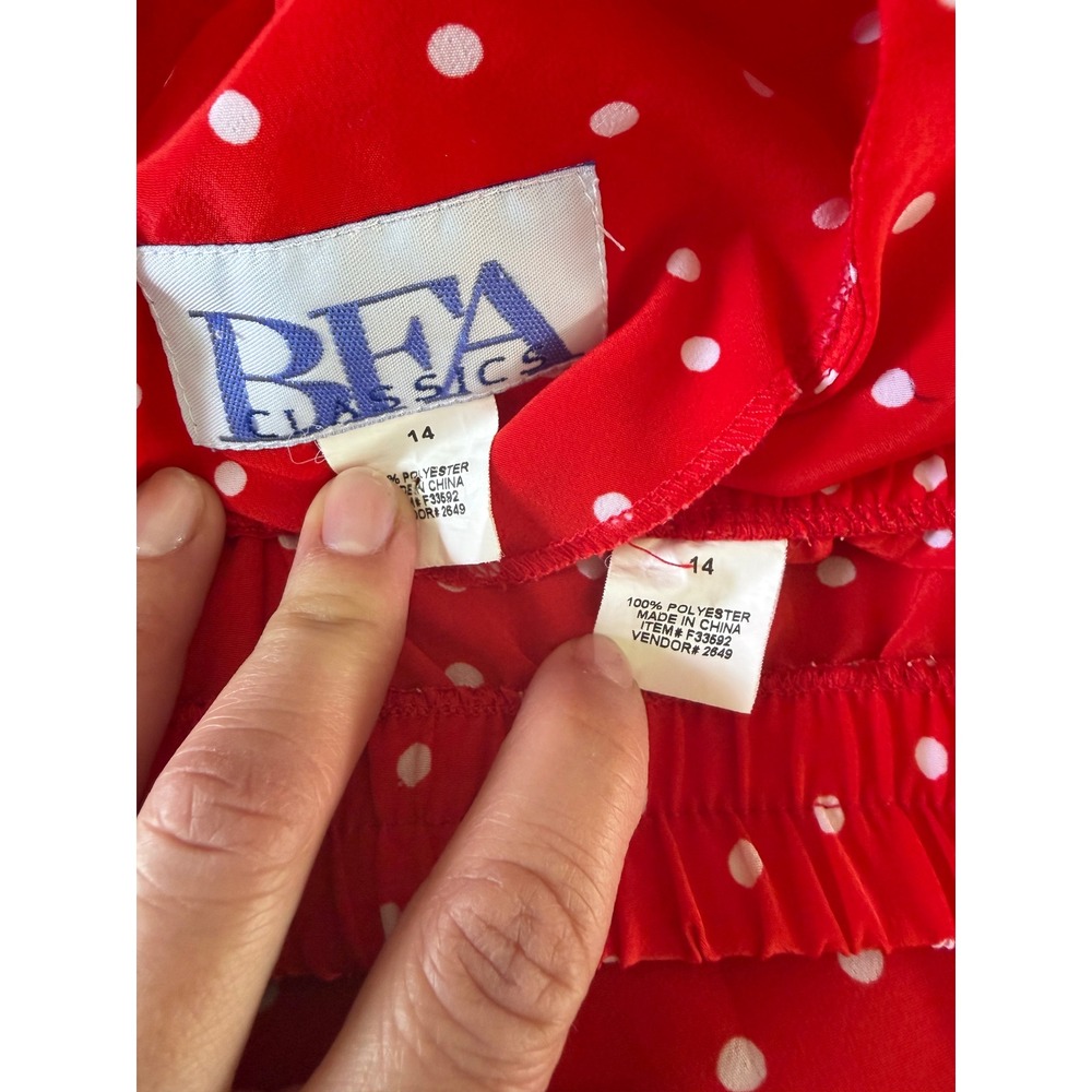 BFA Classics Vintage Red Polka Dot 2 Piece Skirt Set Women's 14 Retro Twee - Picture 5 of 9